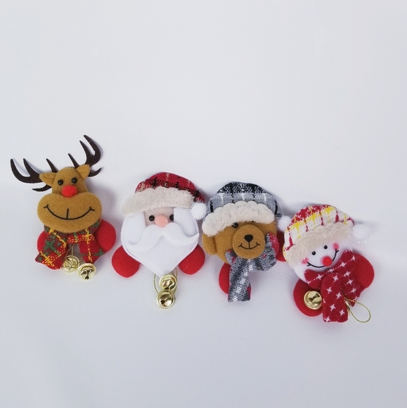 Snowman LED Christmas Pin Brooch With Bells - Picture 4 of 8